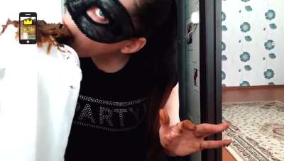 ScatLina Eating and Swallowing Her Shit From White Panties