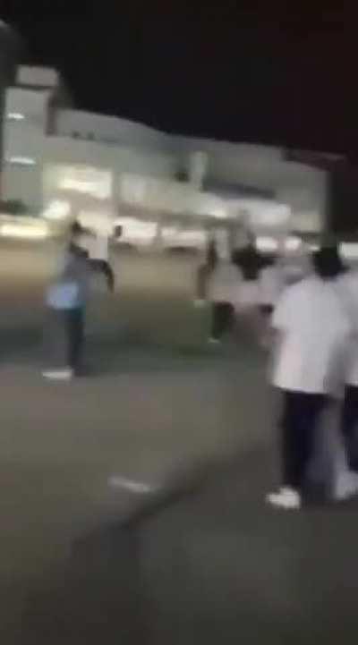 Guy attacks influencers with a sword