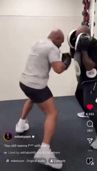 Mike Tyson on day 3 of preparing for his next fight with Jake Paul