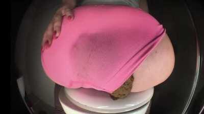 Enormous load of shit ruins pink panties