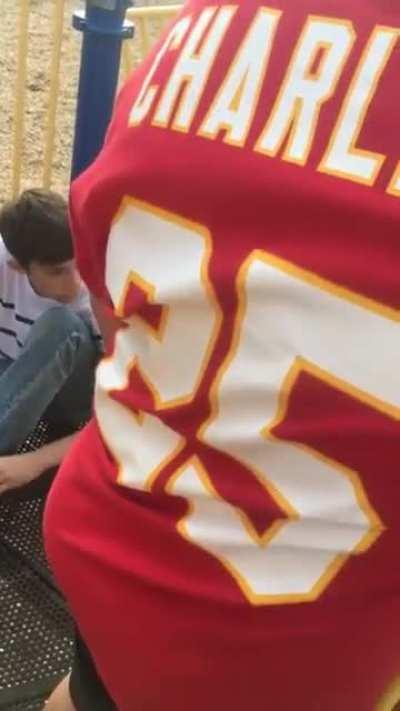 POS sociopath pulls knife at kids for 