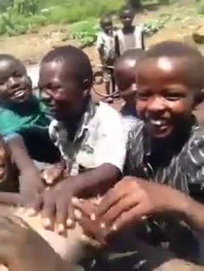 Kids first time seeing a white man