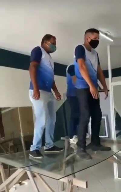 why not dance on top of a piece of glass