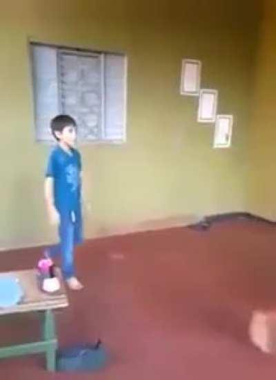 children's argument ends abruptly due to kick in the face.