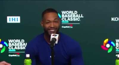 Cristopher Sanchez had to tell this reporter to hold on because he couldn’t understand a word he was saying