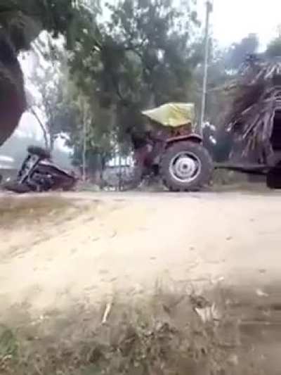 Thats one way to pull the tractor