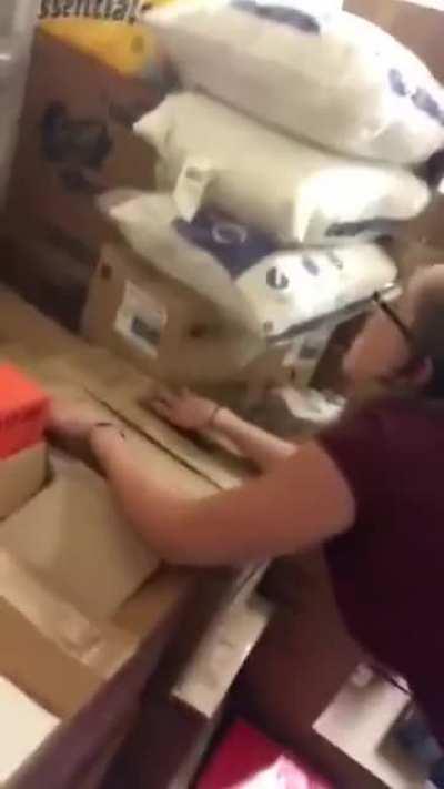 Banging coworker in storageroom