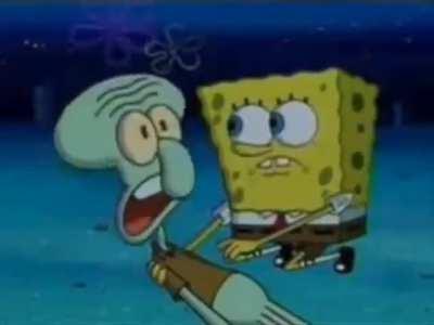So nice of splungsbob to help squidman. I wonder how he will thank him.