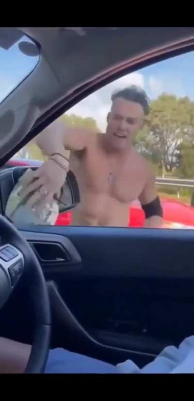 Roid rage somewhere in the depths of Australia. And yes he has not one, but two boomerangs. 