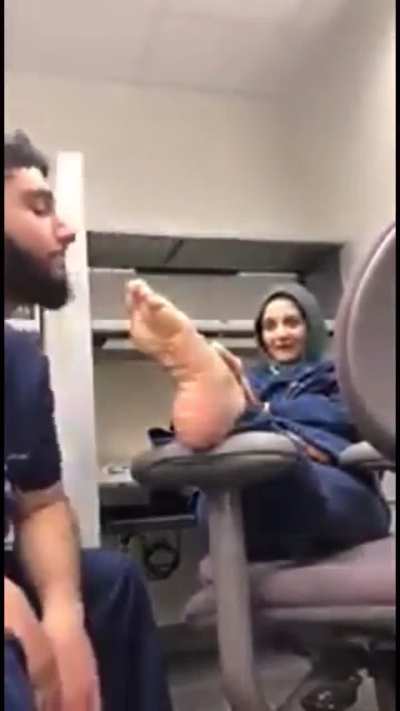 Feet worship in train