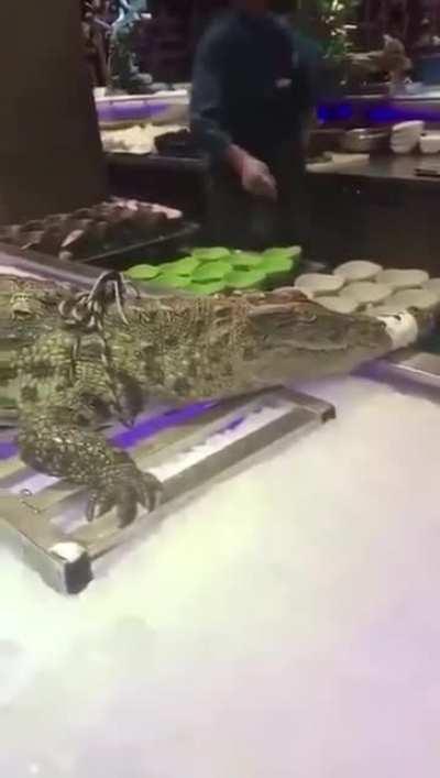 Realistic crock decoration at restaurant