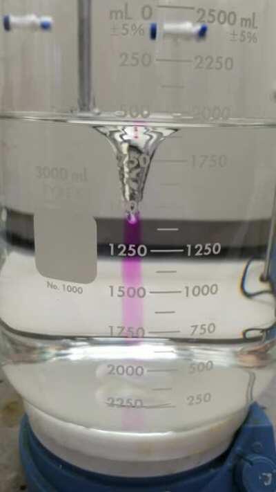 Satisfying vortex: phenolphthalein indicator in solution adding NaOH dropwise