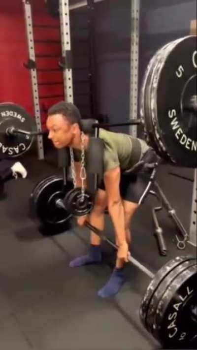 Trying to lift too much at the gym