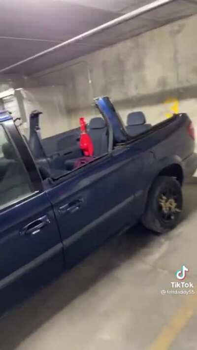 They completely chopped the top off of this van