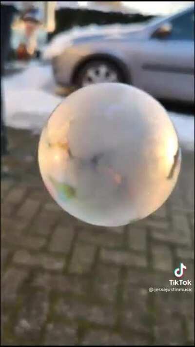 What happens when a bubble freezes