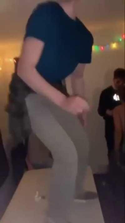 Trying to do a backflip at the party