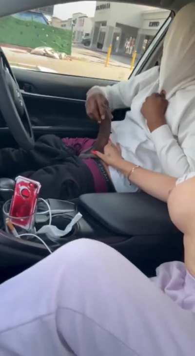TS Melisa Milking Hung Shy Guy in a Car