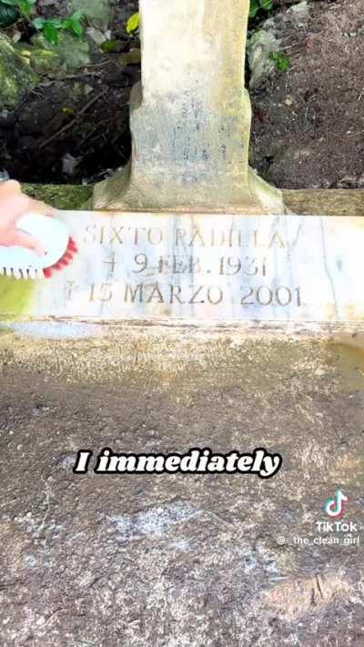 Woman finds a grave in the middle of the forest and cleans it up