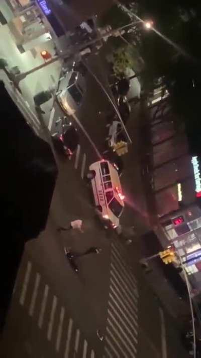 A police officer appears to have been hit by a vehicle in NYC (credits to KalixxBianca)