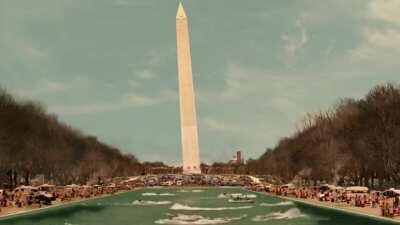 Trump Supporters Take Over Lincoln Memorial Reflection Pool