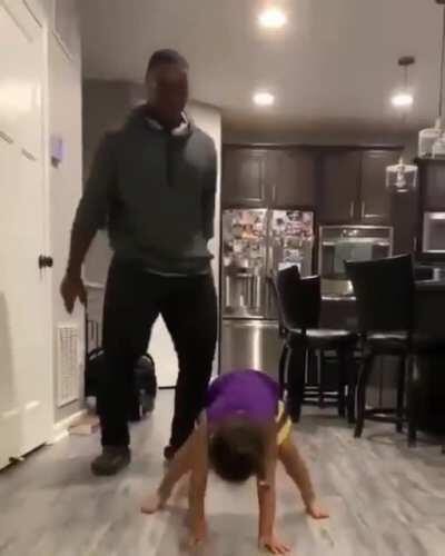 Trying to teach the daughter a fun dance