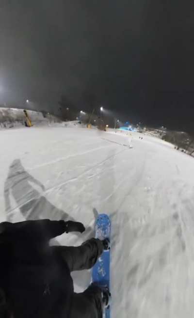 Snowboarding the slopes