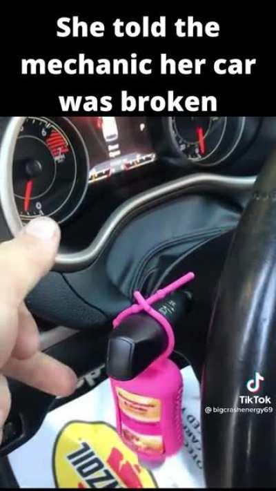 Lady took her car to mechanic, claiming her right turn signal was faulty...