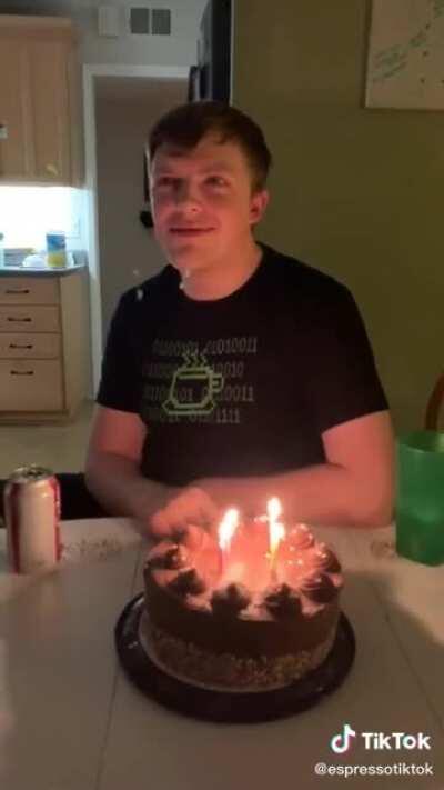 “Happy Birthday”, but they only sing the “birthday” part..