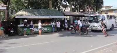 WCGW crossing a road