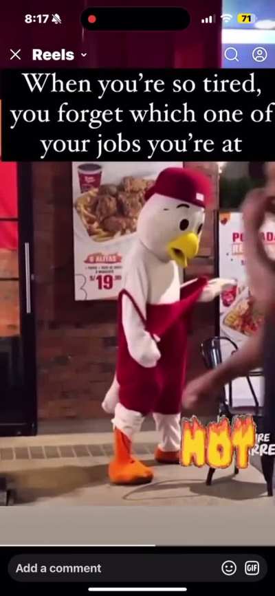 Strippin’ Chicken… I actually like think this one is pretty funny; maybe not age appropriate for some of the kiddos though, lol… 🐔🐓