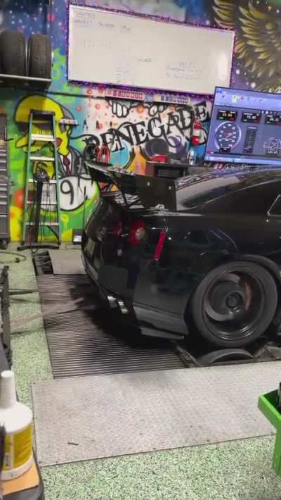 Baby flames on the dyno.