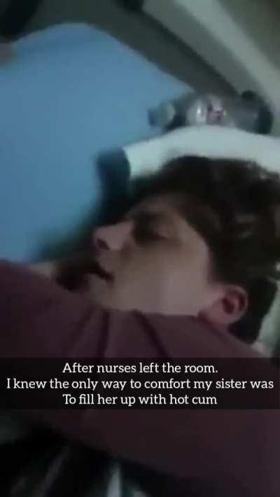 Comforting sis in the hospital