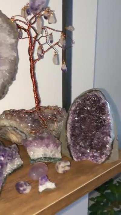 Mine and my girlfriends dedicated amethyst display 😁