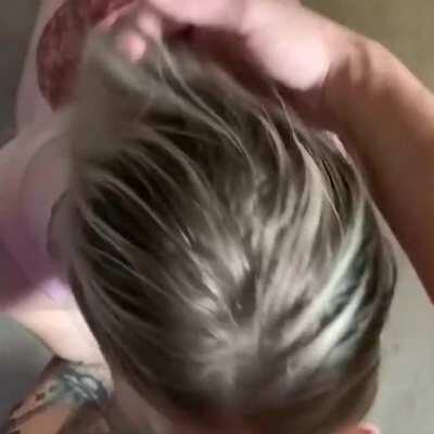 Pretty Blonde Sucking Cock