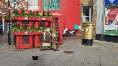 Just saw a fire breathing Tuba being played