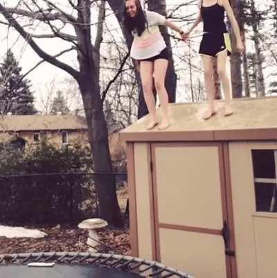 HMC while we jump from the roof to a trampoline