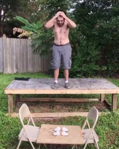 Jumping on 4 light bulbs, in a... strange way