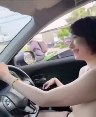 korean driving around while naked
