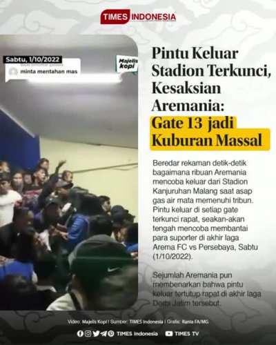 Footage of supporters trapped in front of locked gate 13 - Kanjuruhan Stadium Disaster