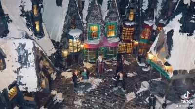 My Dads Harry Potter Hogsmeade Village for his Christmas display. He didn’t think it was any good. Everything if made out of cardboard.