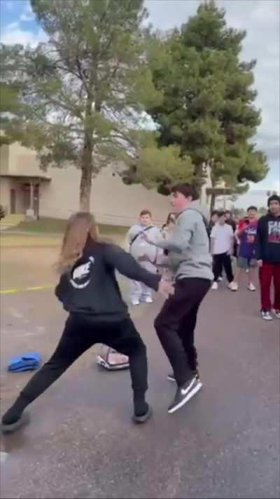 She was dodging his punches