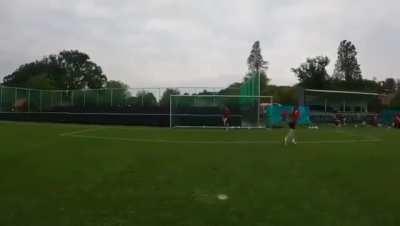 Caglar Soyuncu's Training Goal (Goalkeeper is Merih Demiral)
