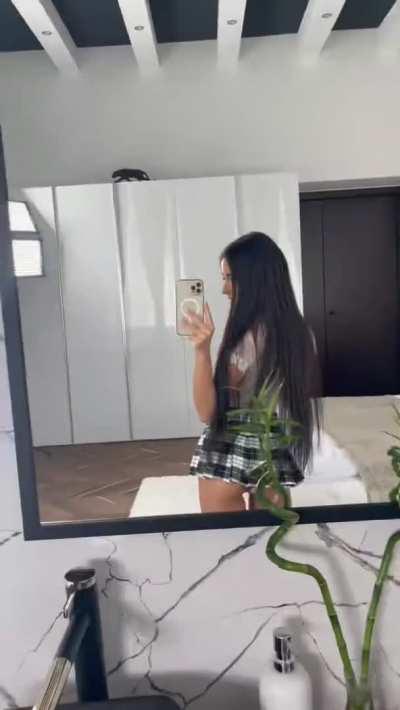 Posh girl Kama Oxi on set for VirtualTaboo.com