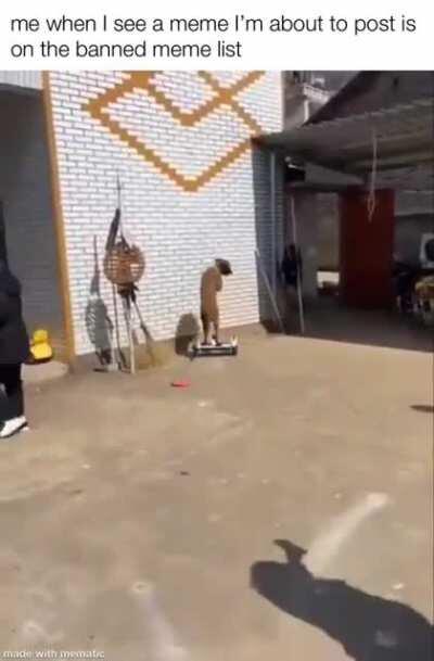 me when I see a meme I’m about to post is on the banned meme list