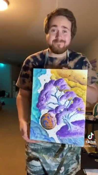 My newest acrylic piece (finished last night) called “Negative Space.” Decided to do another since the first one was so popular! (Yes this is me)