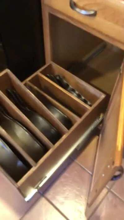 Pan storage - got tired of them being stacked