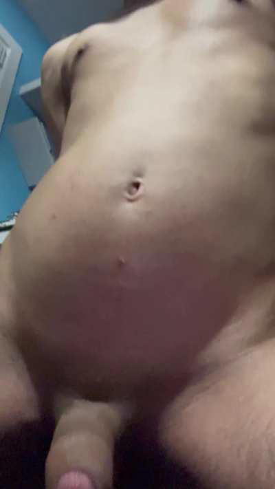 Belly bulging while slightly inflated