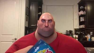 Heavy eating the Lays