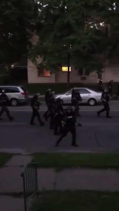 National guard and MPD shooting paint canisters at us on our own front porch. Yelling “light em up”