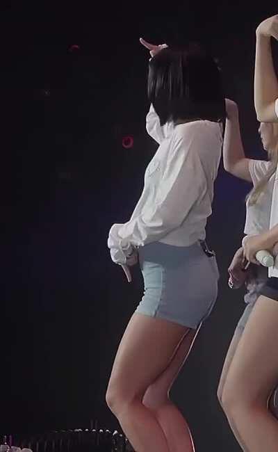 Chaeyoung - blue shorts, white top